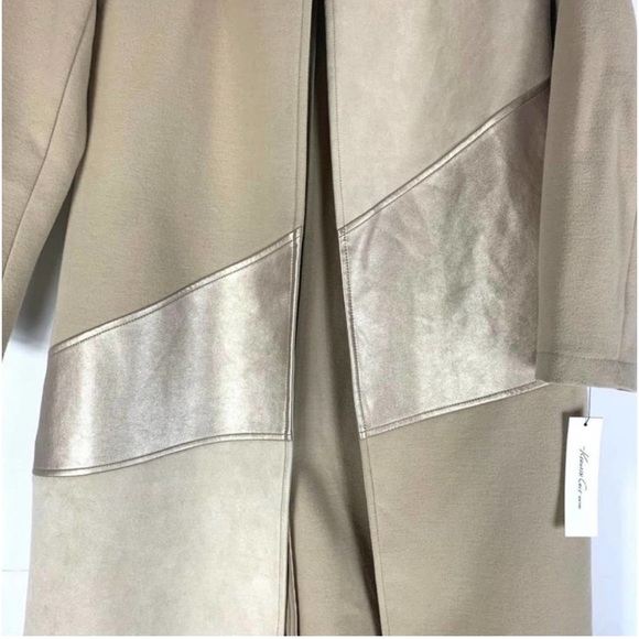 Kenneth Cole Open Front Pea Coat Size Medium Cream Gold NWT - Picture 3 of 6